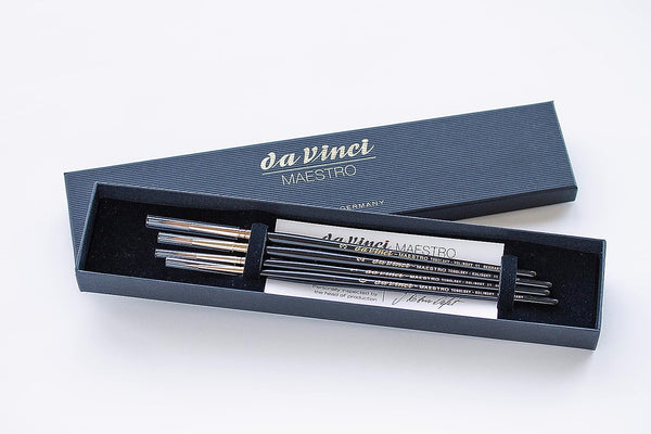 da Vinci Watercolor Gift Box Set 5525A2 • Series 11 Maestro Kolinsky Red Sable Rounds • 4 Brush Set