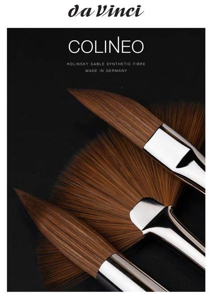 Colineo Gouache Set 4202 - Colineo Synthetic Kolinsky Red Sable with Rounds Sizes 2 & 6 plus Flat Size 8