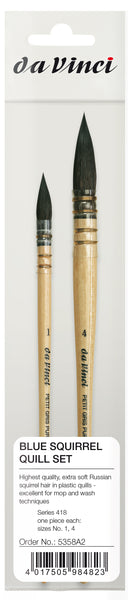da Vinci Watercolor Set 5358A2 • Petit Gris Pur Traditional Quill Set • 2 Brush Set