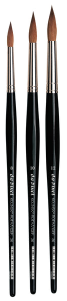da Vinci Watercolor Set 5360A2 • Russian Red Sable Large Rounds • 3 Brush Set