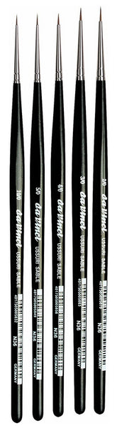 da Vinci Watercolor Set 5361A2 • Russian Red Sable Miniature Rounds • 5 Brush Set
