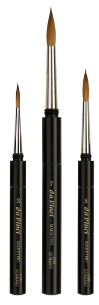 5382-1535 Maestro Kolinsky Red Sable Travel Set with Series 35 Brush head - Rounds Size 3, 5 & 7