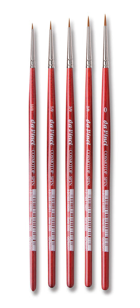 da Vinci Watercolor Set 5507A2 • Cosmotop Spin Synthetic Miniature Detail Rounds • 5 Brush Set