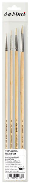 da Vinci Oil & Acrylic Set 5522A2 • Top Acryl Synthetic Rounds • 4 Brush Set