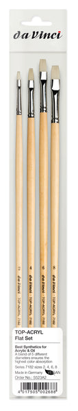 da Vinci Oil & Acrylic Set 5523A2 • Top Acryl Synthetic Flats • 4 Brush Set
