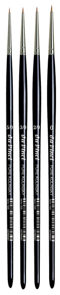 da Vinci Watercolor Set 5540A2 • Series 1505 Maestro Kolinsky Red Sable Extra Short Rounds • 4 Brush Set